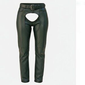 Heavy Leather Chaps Unisex Sz Small Daniel Smart Thinsulate Quilted Liner Adjust